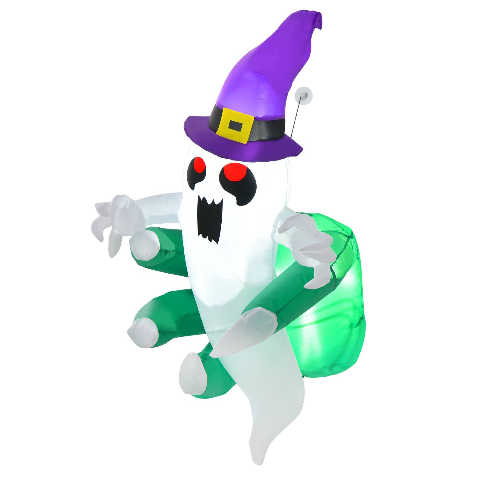 Alt View 4. WELLFOR - 3.6 Ft Halloween Inflatable Ghost Window Decoration with LED Lights - Multicolor.