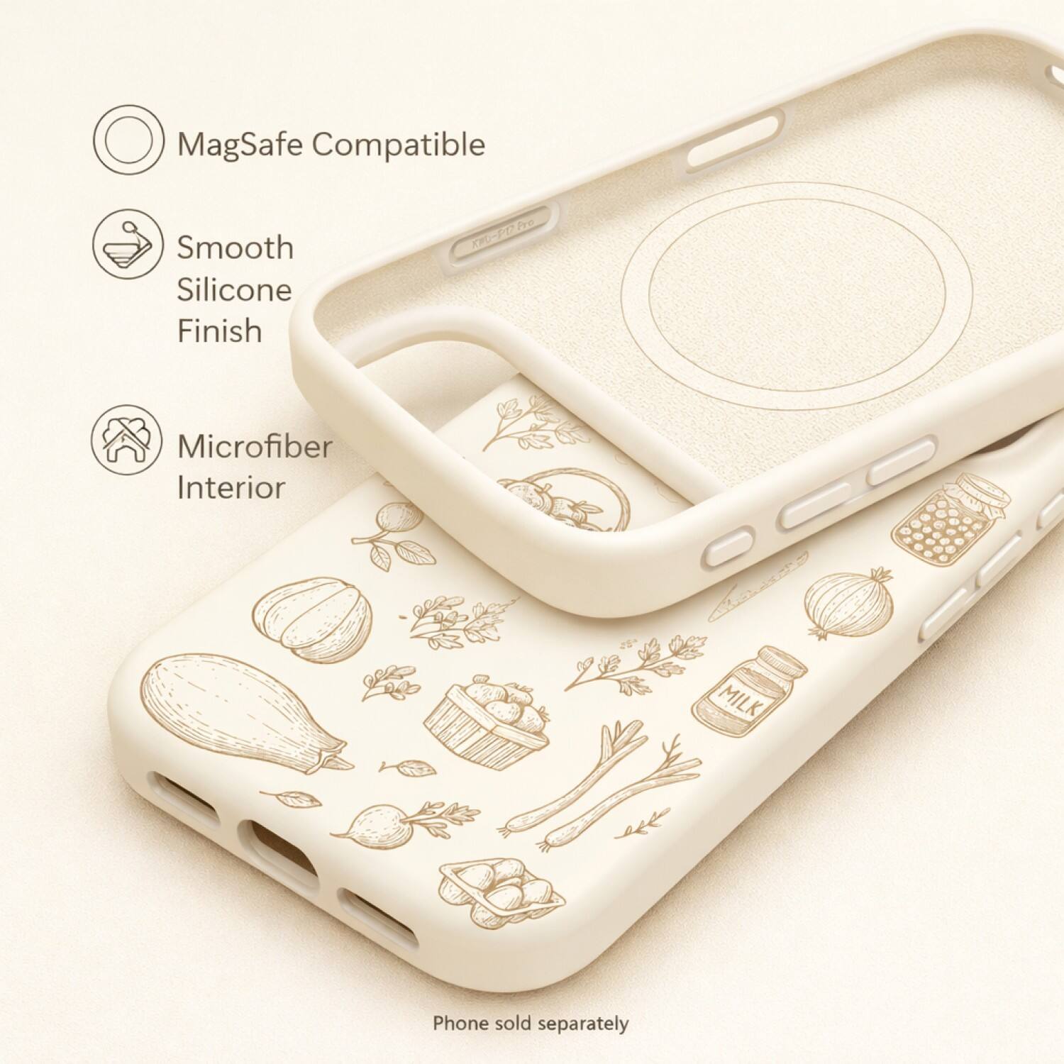 MagSafe Compatible  
Smooth Silicone Finish  
Microfiber Interior  
MILK  
Phone sold separately