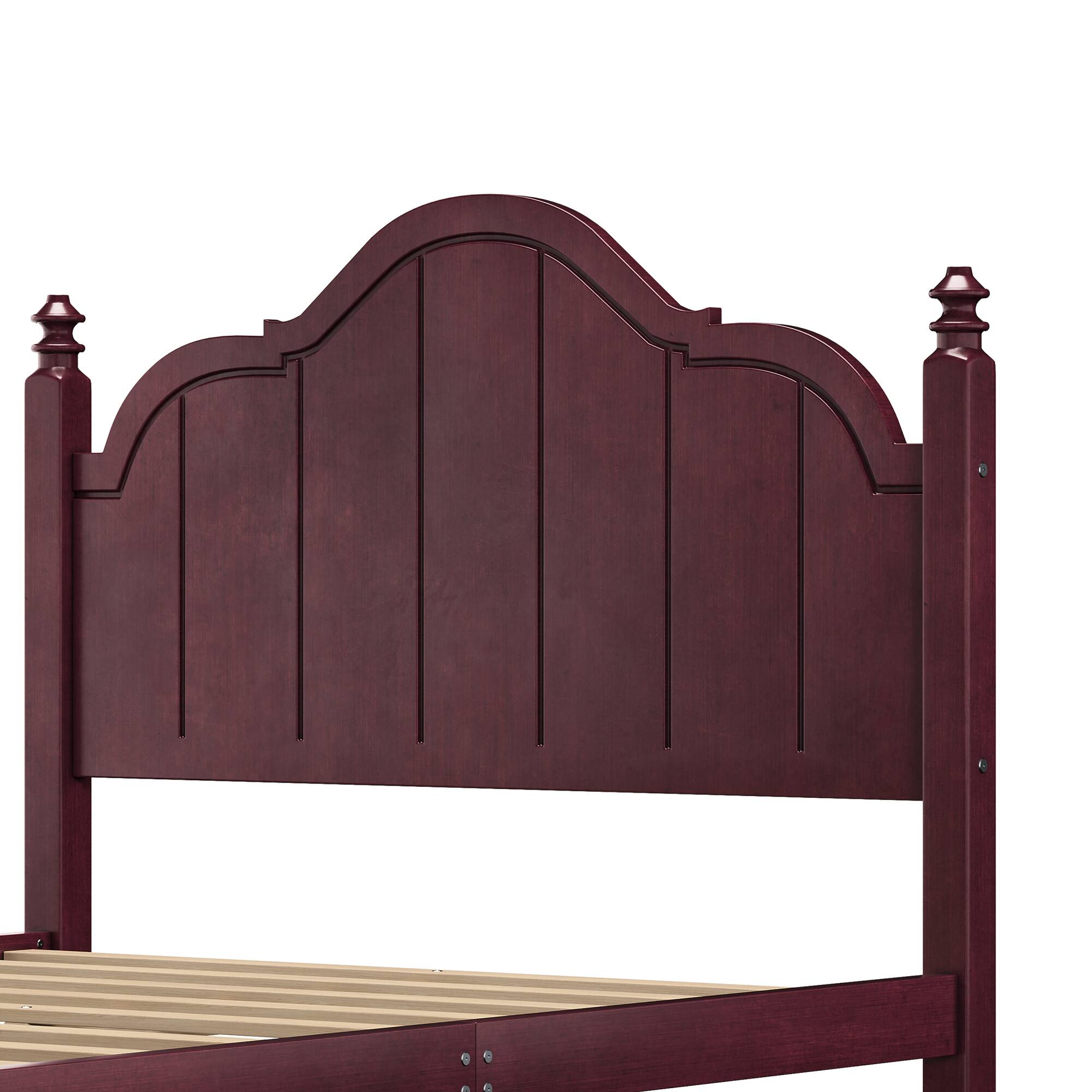 Alt View 6. GOODSILO - Vintage-Inspired Full Size Wooden Platform Bed Frame with Headboard and Slat Support - Espresso.