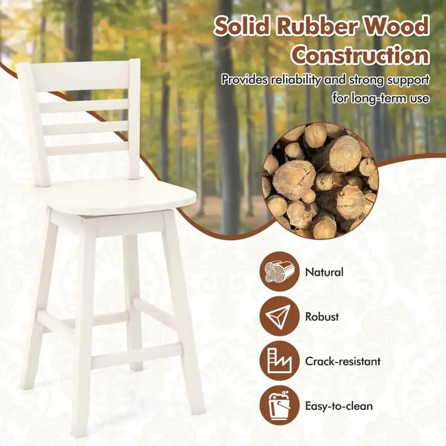 Solid Rubber Wood Construction: Provides reliability and strong support for long-term use. Natural, Robust, Crack-resistant, Easy-to-clean.
