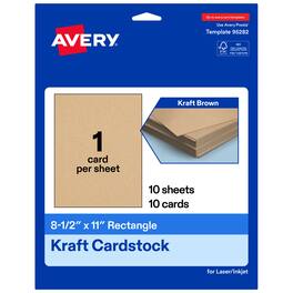 Avery - Printable Cardstock, 8.5" x 11", 10ct - Kraft Brown
