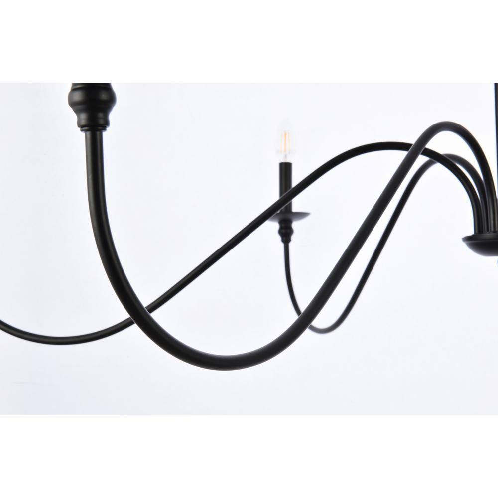 Alt View 1. Living District - Rohan 48 inch chandelier in matte black - Matte Black.