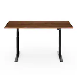 FlexiSpot - E7Pro 72''W Electric Adjustable Standing Desk, Black /Black - Walnut