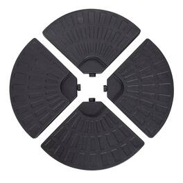 Nuu Garden - Outdoor 4-Piece 52L Fan-shaped Patio Umbrella Base, HDPE Plastic - Black
