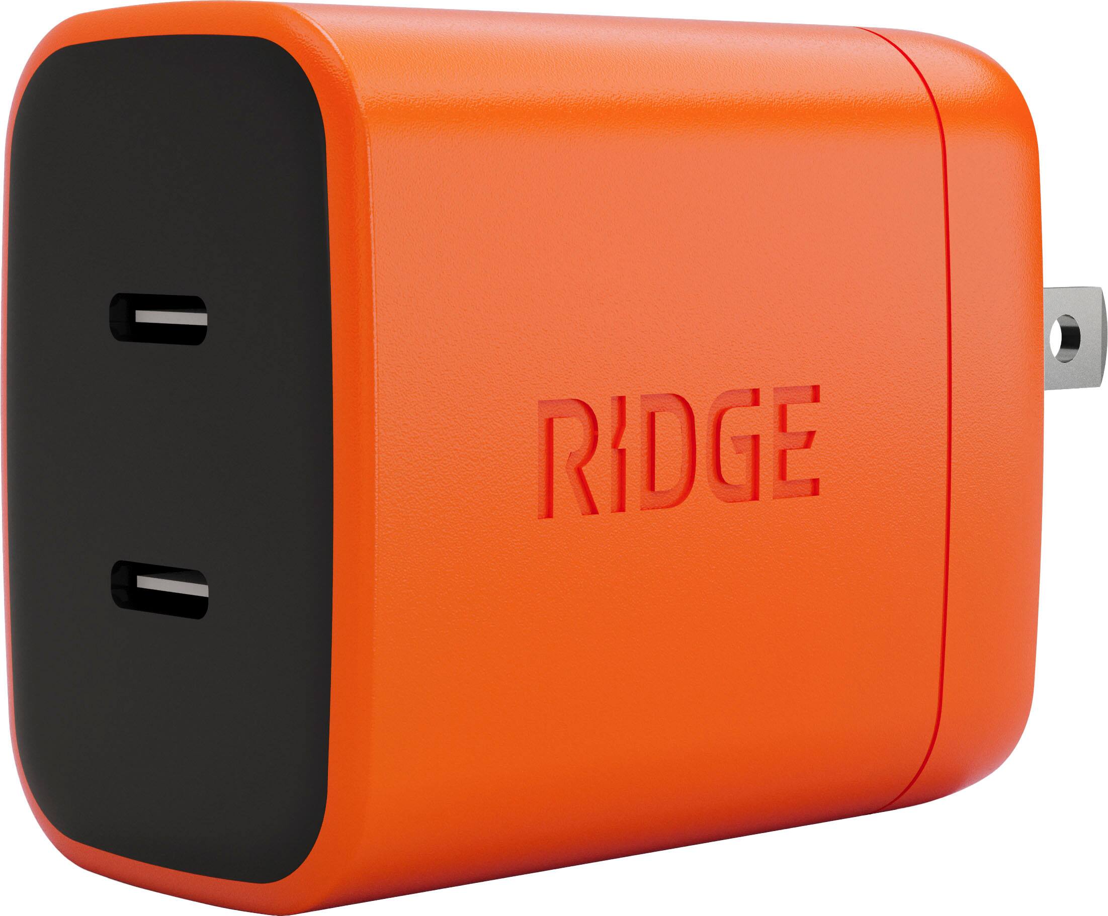 Alt View 6. The Ridge Wallet - Wall Charger Set - 45W - Basecamp Orange.