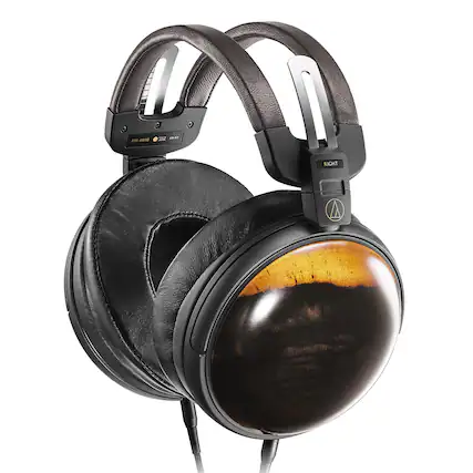 Front. Audio-Technica - Audio-Technica ATH-AWKG Closed-Back Kurogaki Over-Ear Headphones - Walnut.