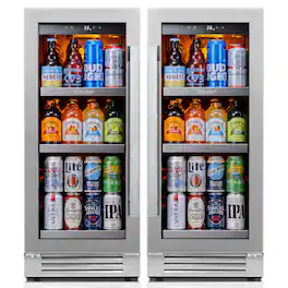 Ca'Lefort - 30 inch Beverage Refrigerator, 200 Cans Beverage Fridge, 34-54 ℉, 3 Color LED Built-in Beverage Cooler - Stainless Steel