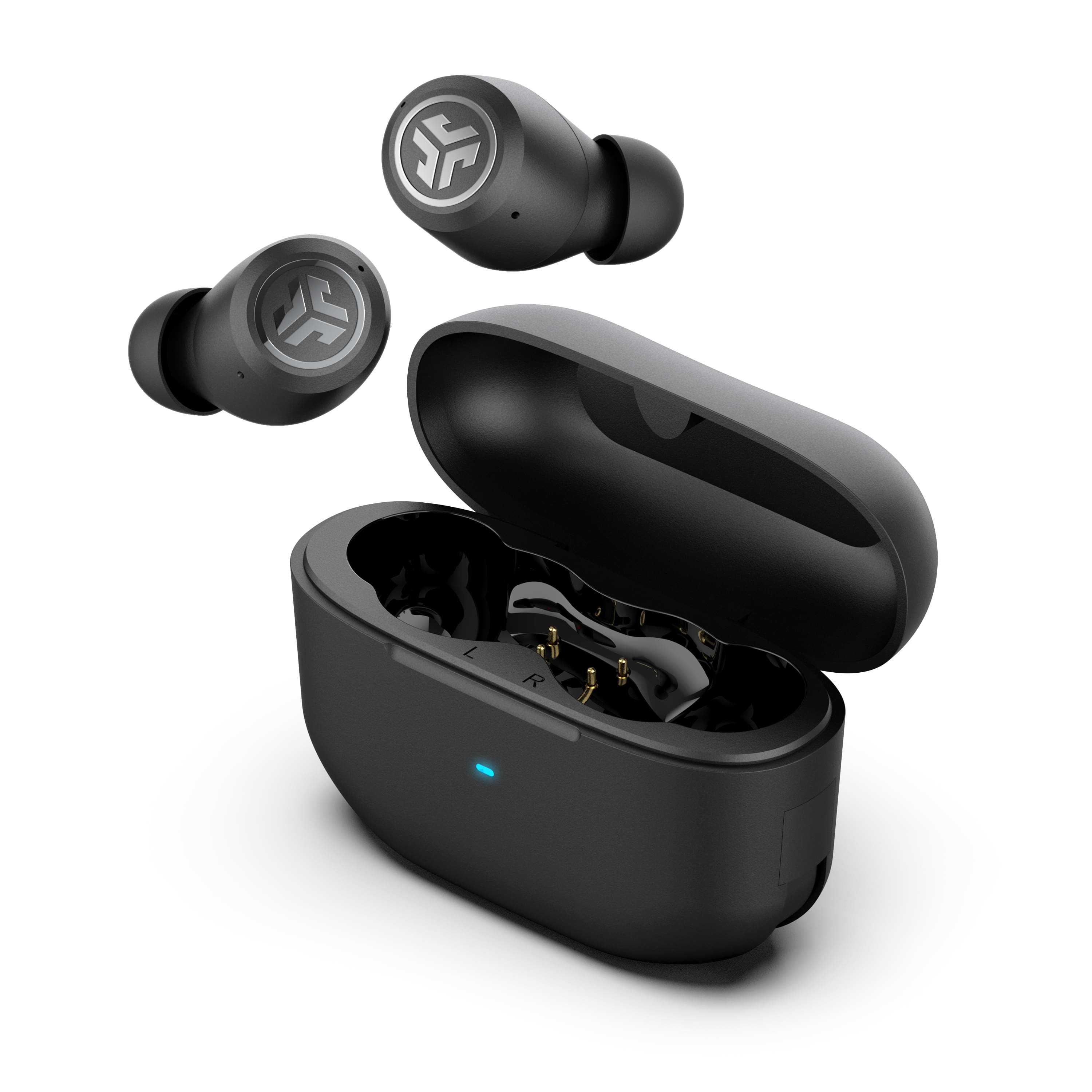 Front. JLab - JBuds ANC 3 True Wireless Earbuds - Black.