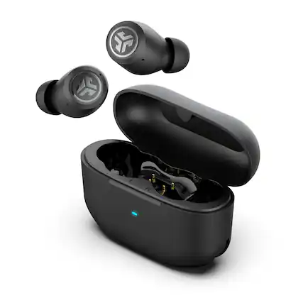 Front. JLab - JBuds ANC 3 True Wireless Earbuds - Black.