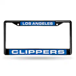 Rico Industries - Los Angeles LA Clippers NBA Black Metal Laser Cut License Plate Frame - Multi