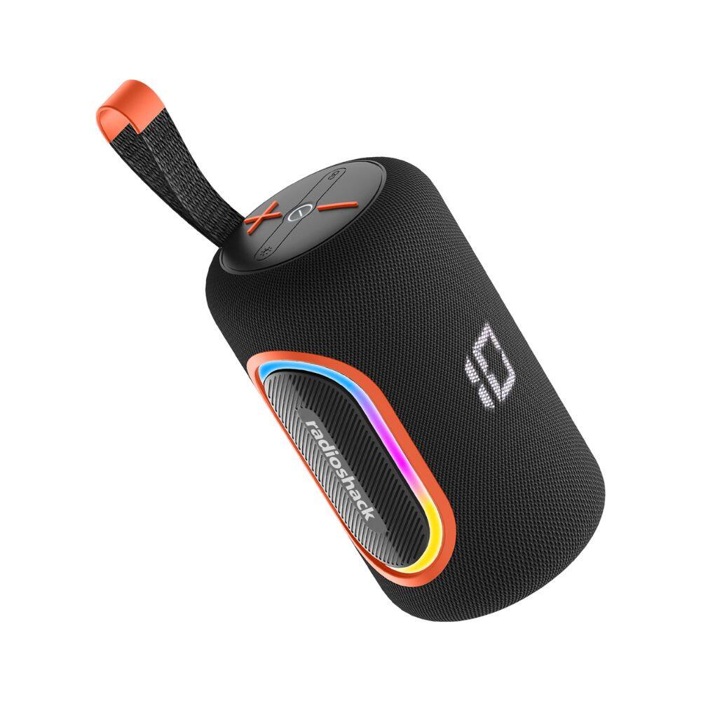 Front. RadioShack - RadioShack IPX5 Waterproof Wireless Speaker with RGB Lights and FM Radio 4001779 - Black.