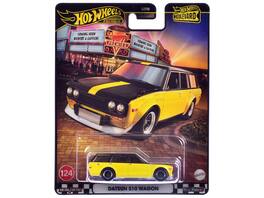 Datsun 510 Wagon "Boulevard" Series Diecast Model Car by Hot Wheels - Yellow and Black