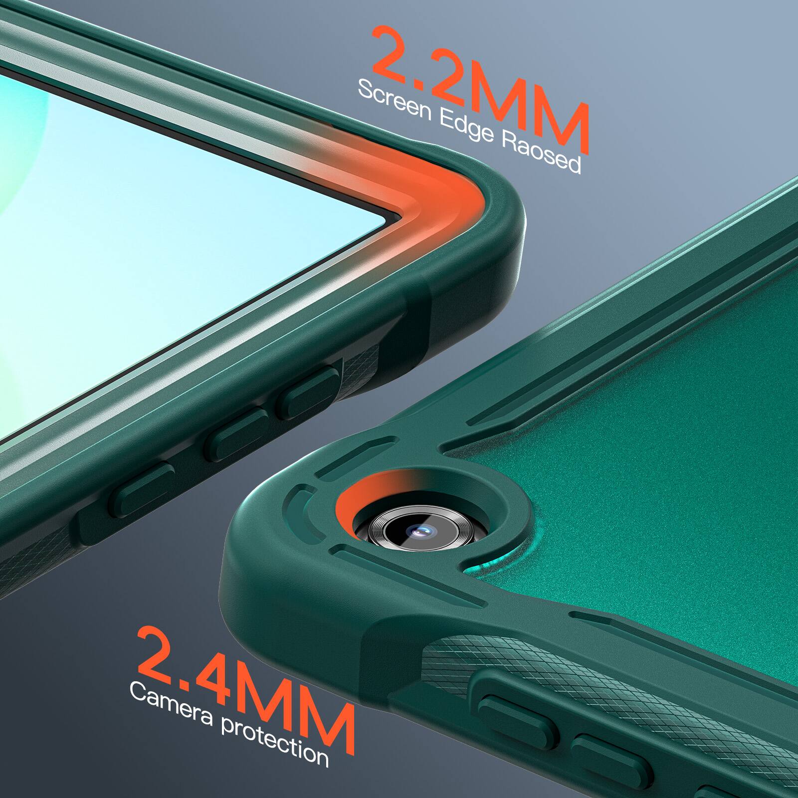 2.2MM Screen Edge Raised  
2.4MM Camera protection