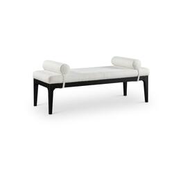 Meridian Furniture - Priscilla Cream Linen Textured Fabric Bench - Beige