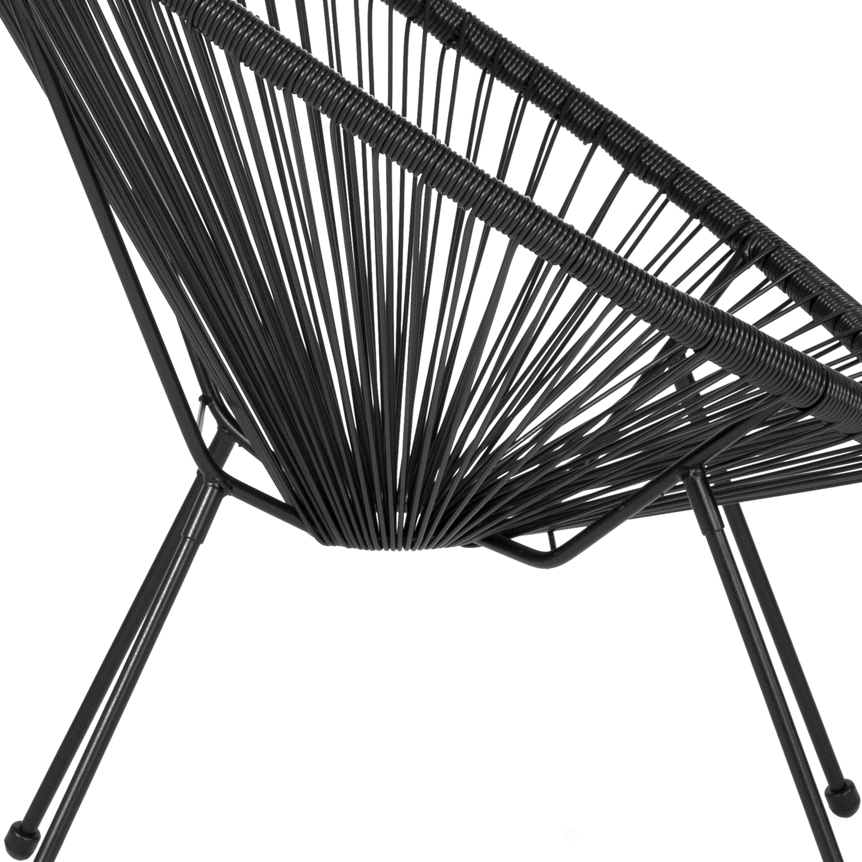 Alt View 8. Emma + Oliver - Papasan Bungee Lounge Chair - Black.