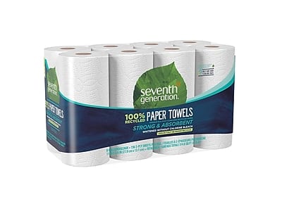 Seventh Generation - Recycled Paper Towels, 2-ply, 156 Sheets/Roll, 8 Rolls/Pack (13739PK) - White price history on PriceWatchPro
