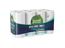 Seventh Generation - Recycled Paper Towels, 2-ply, 156 Sheets/Roll, 8 Rolls/Pack - White