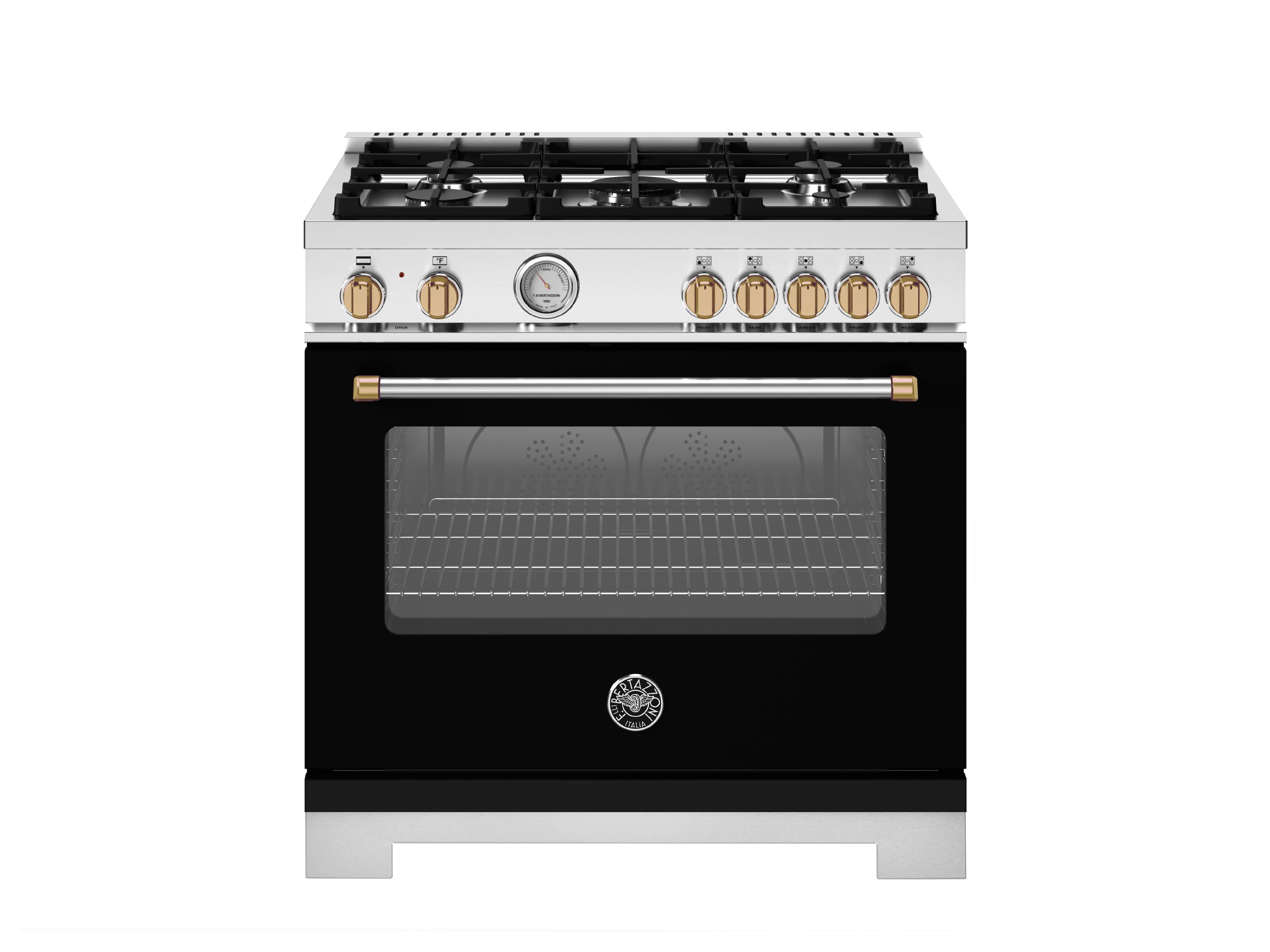 "Bertazzoni - 36"" Master Series Dual Fuel Range - Nero Matt/Gold - Black" price history on PriceWatchPro
