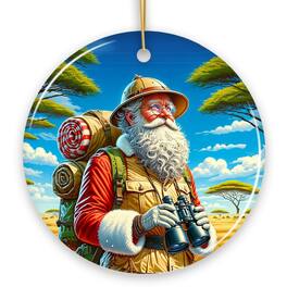 OrnamentallyYou - Santa Claus on a Safari Adventure Ornament Christmas Gift and Decor for Explorers - Multi-colored