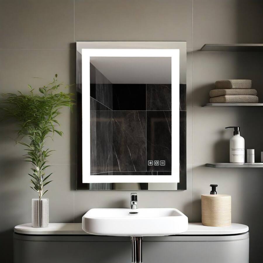 Loheer LED Bathroom Mirror, Touch Control, 3 Color Temperature, Anti ...