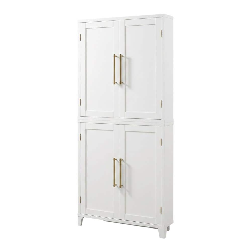 Crosley Furniture - Roarke Corner Kitchen Storage Pantry Cabinet - White