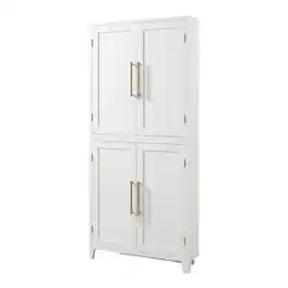 Crosley Furniture - Roarke Corner Kitchen Storage Pantry Cabinet - White