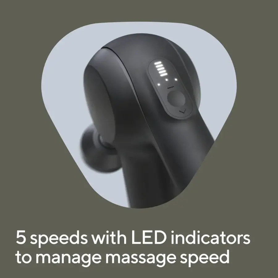5 speeds with LED indicators to manage massage speed.