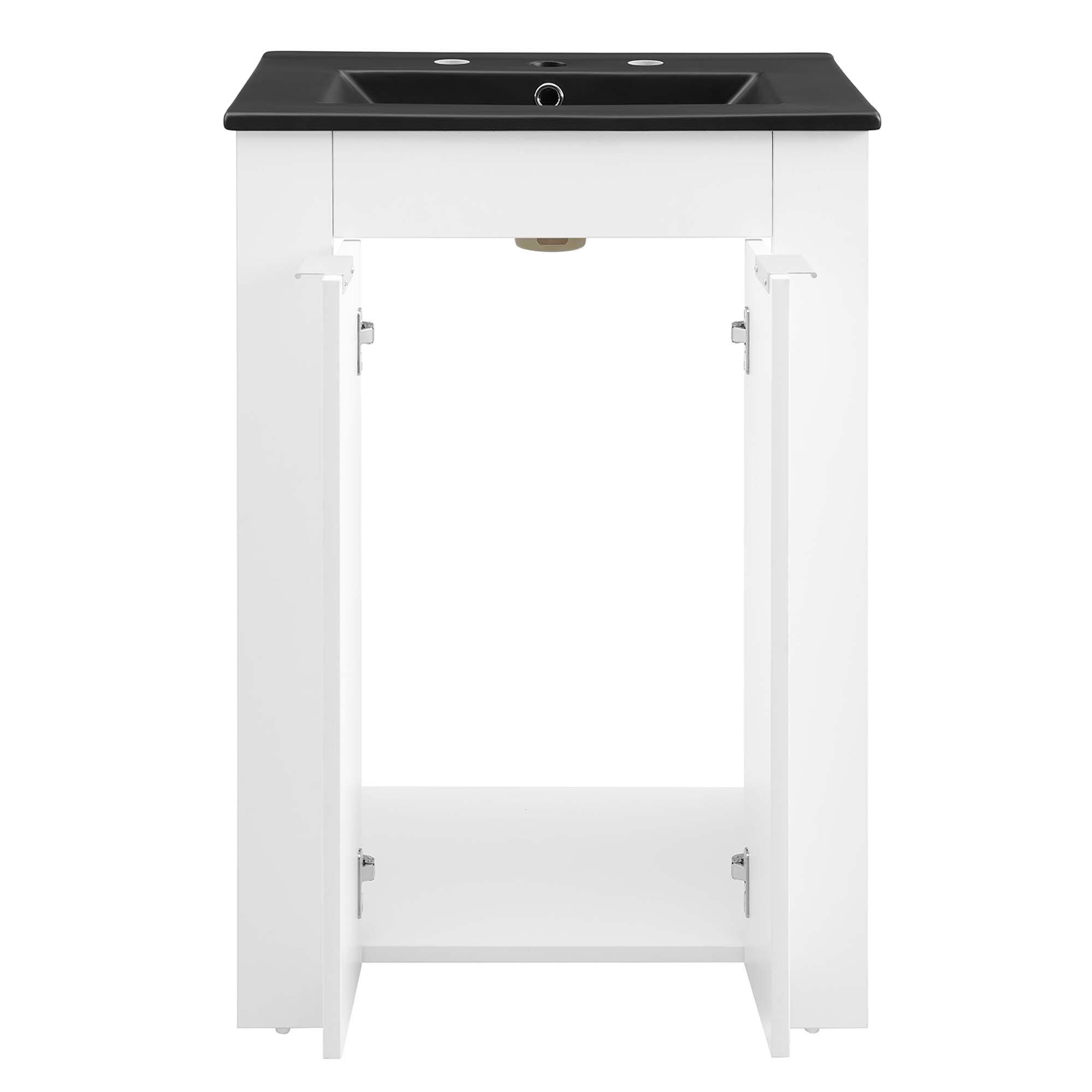 Alt View 6. Modway - Maybelle Bathroom Vanity Basin Included - White Black.