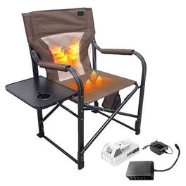 Bliss Hammocks - 24V Heated Seat, Folding Chair w/Battery & 3 Heat Settings - Brown