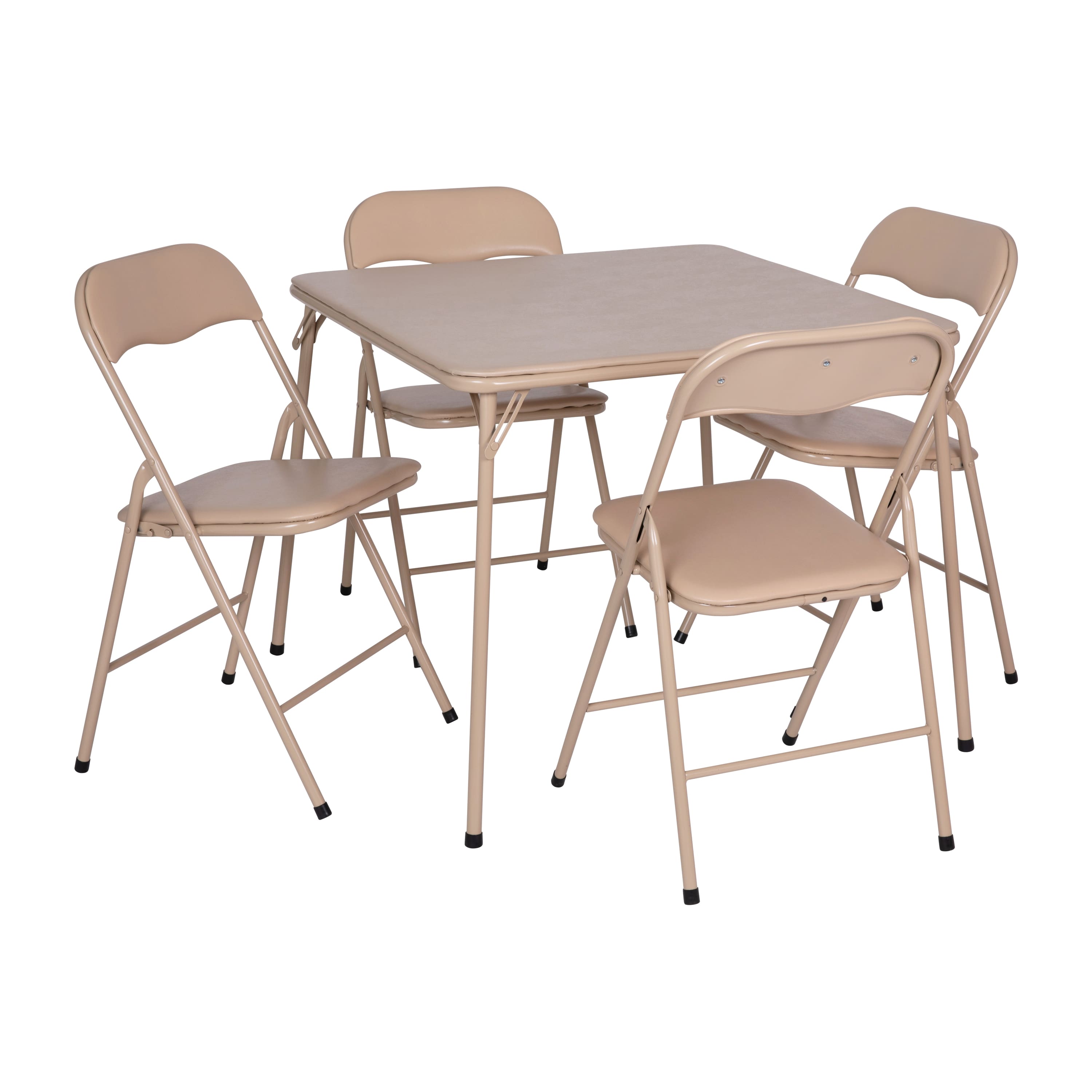 Alamont Home - 5 Piece Folding Card Table and Chair Set - Tan price history on PriceWatchPro