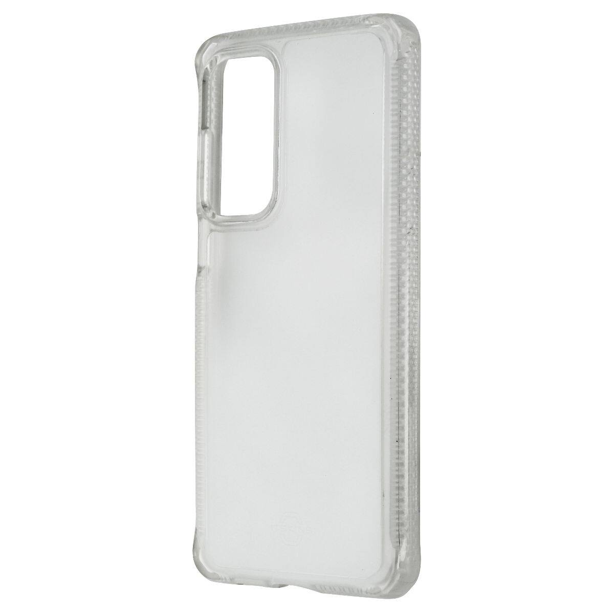 Front. Itskins - ITSKINS Hybrid Ombre Protective Case for Motorola Edge (2021) - Glacier - Clear.