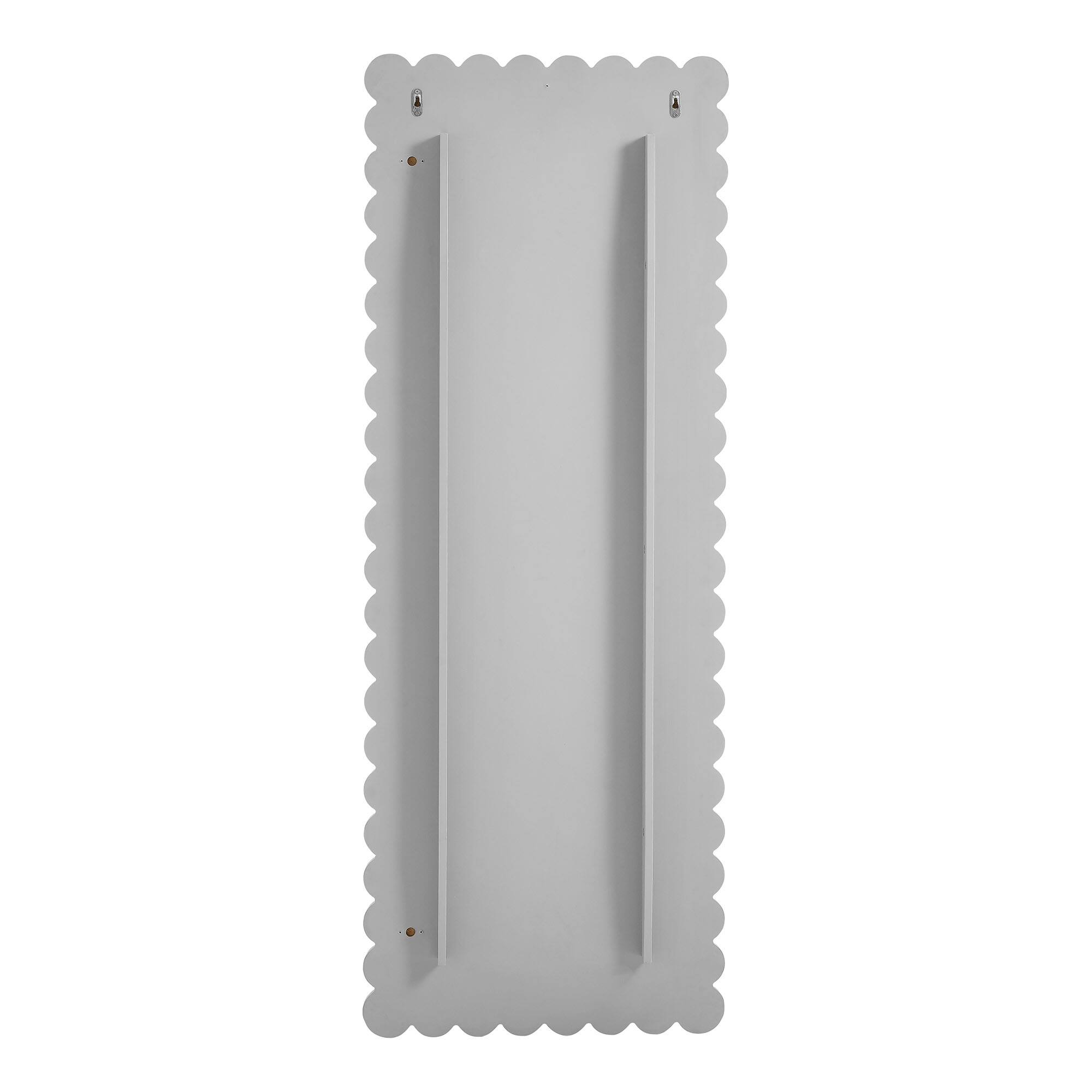Alt View 4. Modway - Emmeline Scalloped Rectangle Floor Mirror by Modway - Light Gray.
