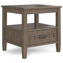 Simpli Home - Lev End Table with Bottom Drawer - Smoky Brown