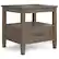Front. Simpli Home - Lev End Table with Bottom Drawer - Smoky Brown.