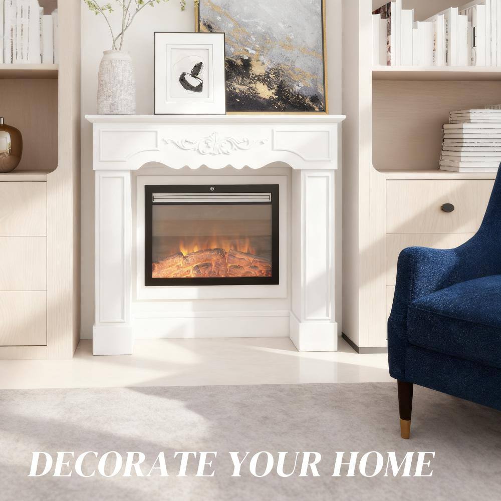 Alt View 2. TinyHomie - Freestanding Fireplace Surround with Leg for Electric Fireplaces.