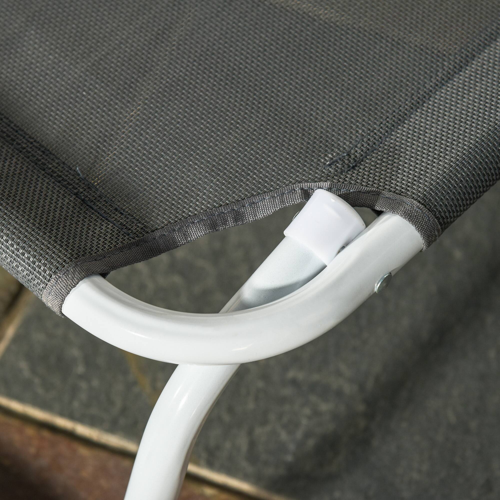 Alt View 7. Outsunny - Folding Lounge Chair, Portable Outdoor Chaise Lounge, Sun Tanning Chair with 4-Position Reclining Back, Armrests - Dark Gray.