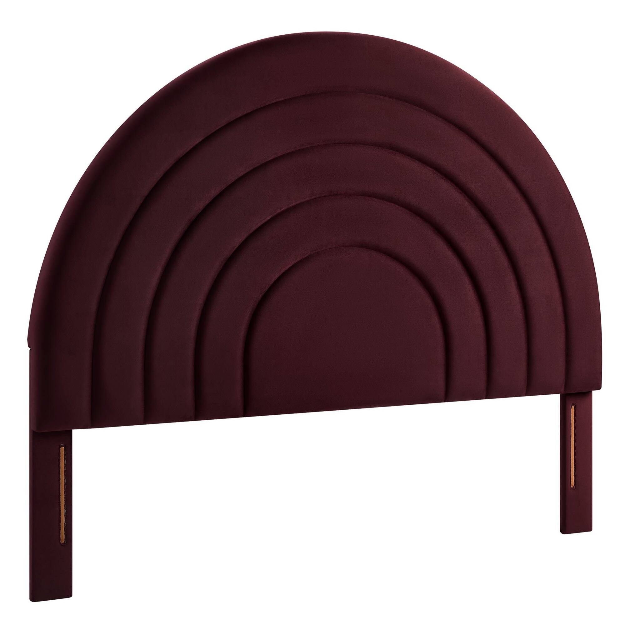 Solana Arched Performance Velvet King Headboard by Modway - Red