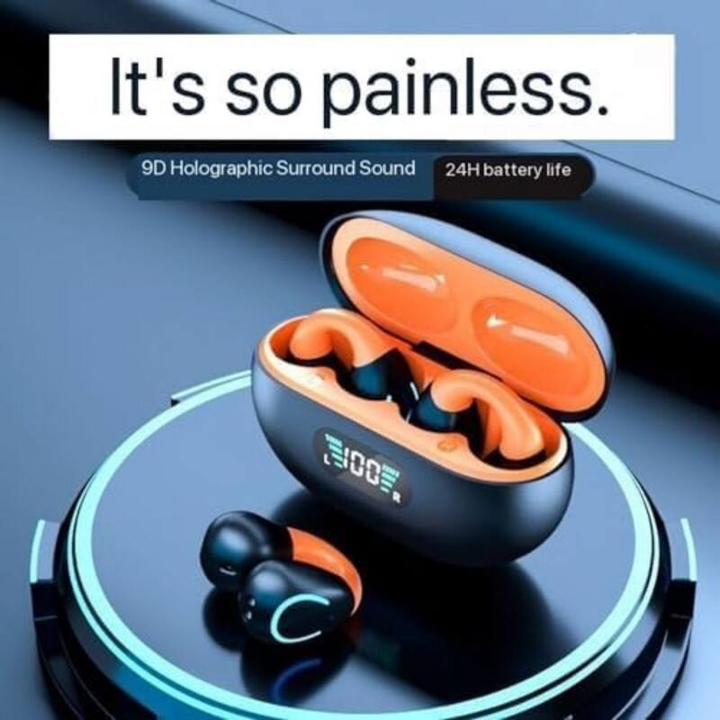 It's so painless.  
9D Holographic Surround Sound  
24H battery life