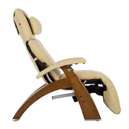 Human Touch - Perfect Chair PC-610 Omni-Motion Power Zero Gravity Recliner with Independent Back & Leg Adjustments - Walnut / Ivory Premium Leather / Performance