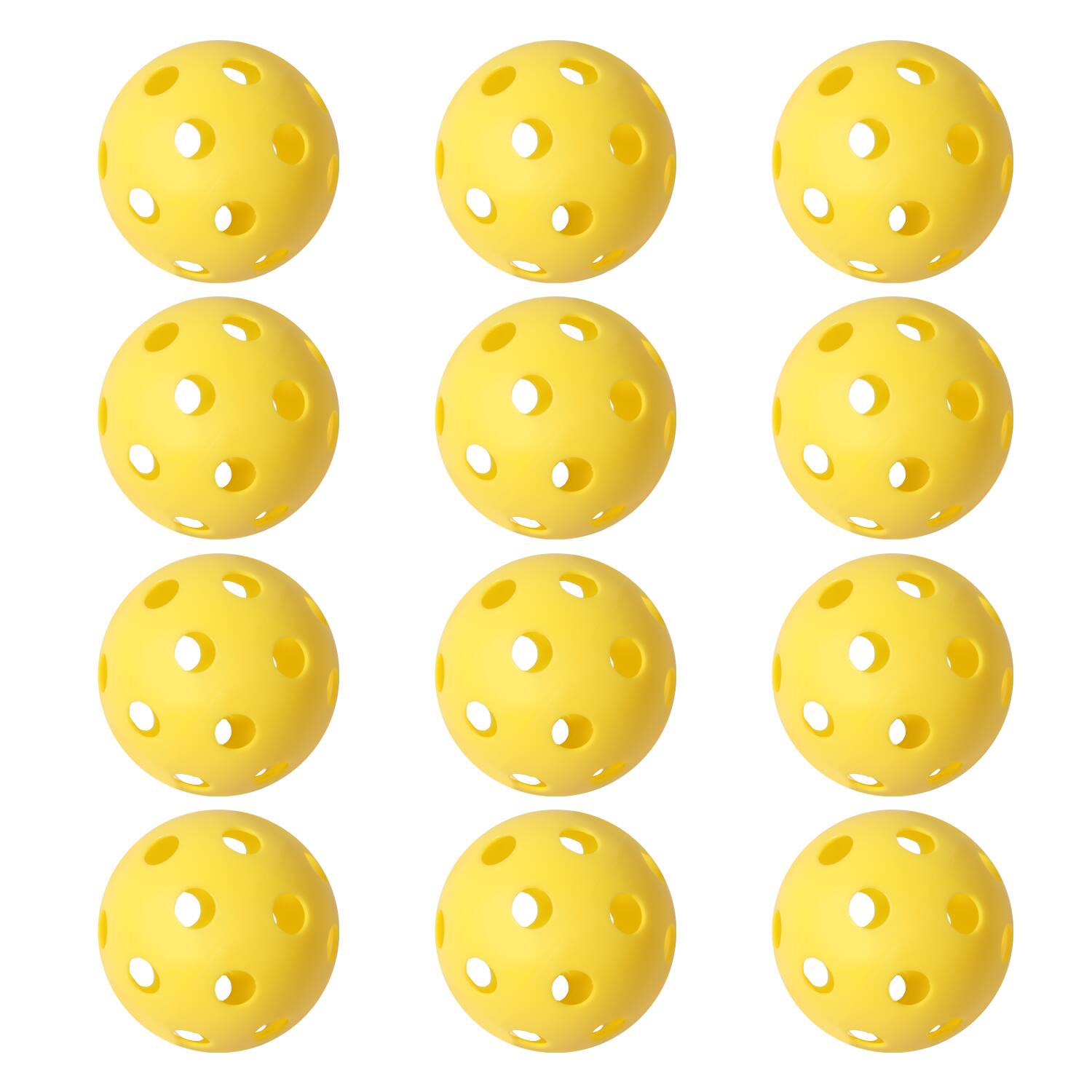 Front. GSE Games & Sports Expert - 12-Pack Plastic Practice Baseballs, Training Baseballs for All Skill Levels.(Yellow) - YELLOW.