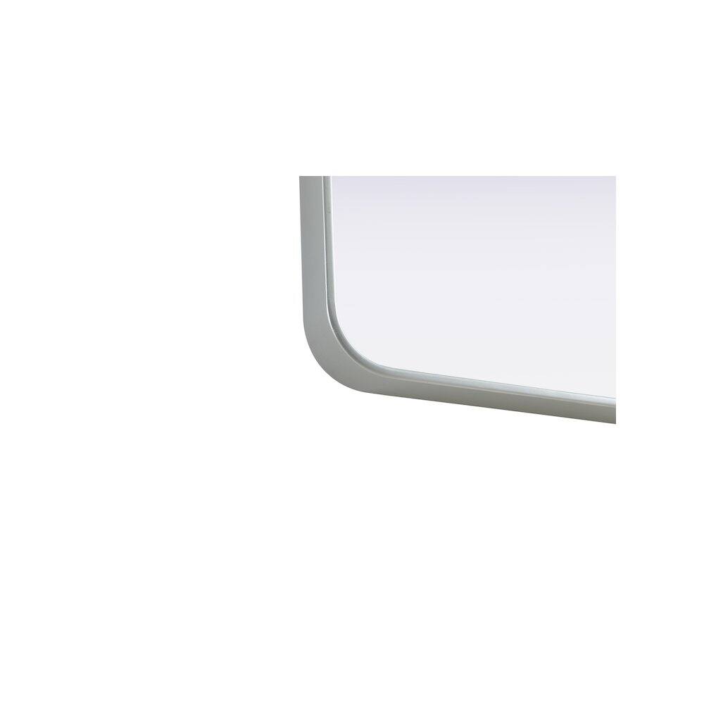 Left. Elegant Decor - Contour Metal Rectangle Mirror 18x60 in Silver - Silver.