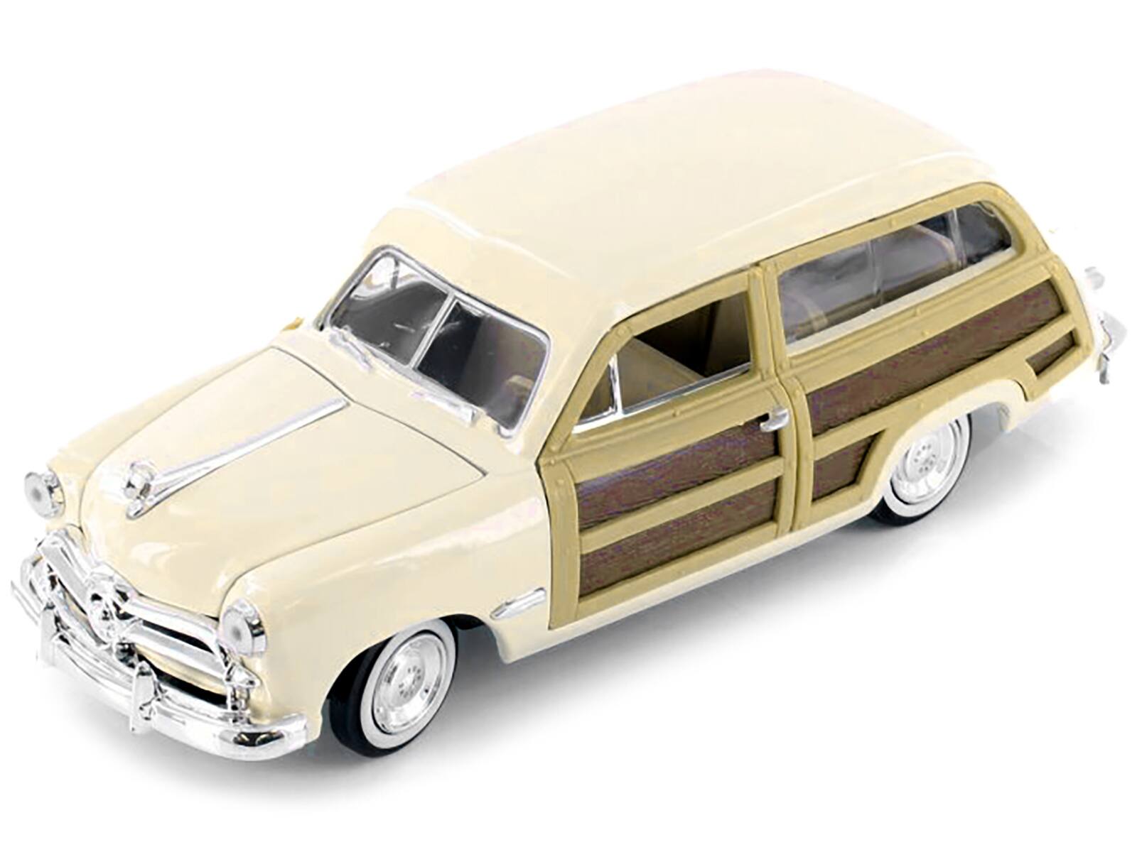 Alt View 1. Motormax - 1949 Ford Woody Wagon Beige 1/24 Diecast Model Car by Motormax.