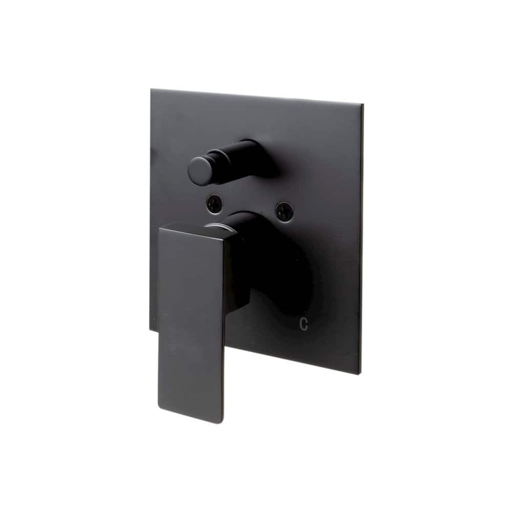 Alfi - Matte Shower Valve with Square Lever Handle and Diverter - Black