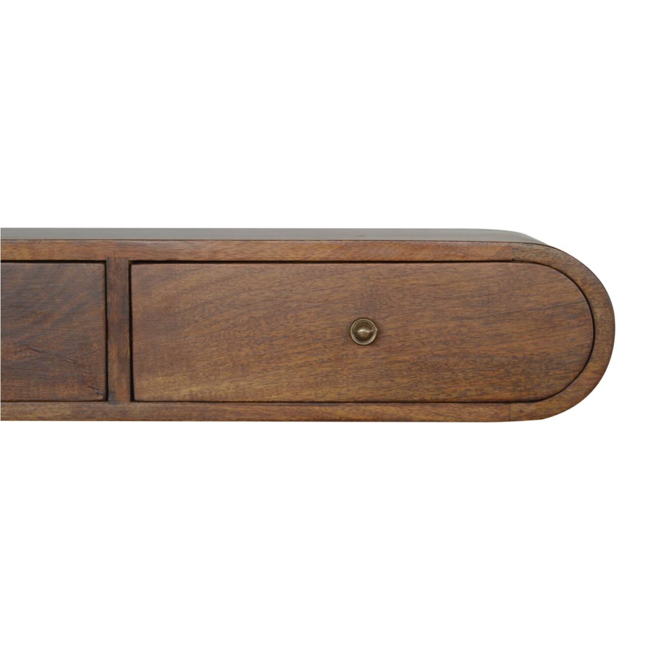 Alt View 2. Artisan Furniture - Artisan Furniture Solid Wood Floating Chestnut London Console, 2 Drawers, Dark Brown Color - Dark Brown.
