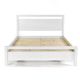 Hivvago - Queen Size FarmHouse Traditional Platform Bed - Rustic White