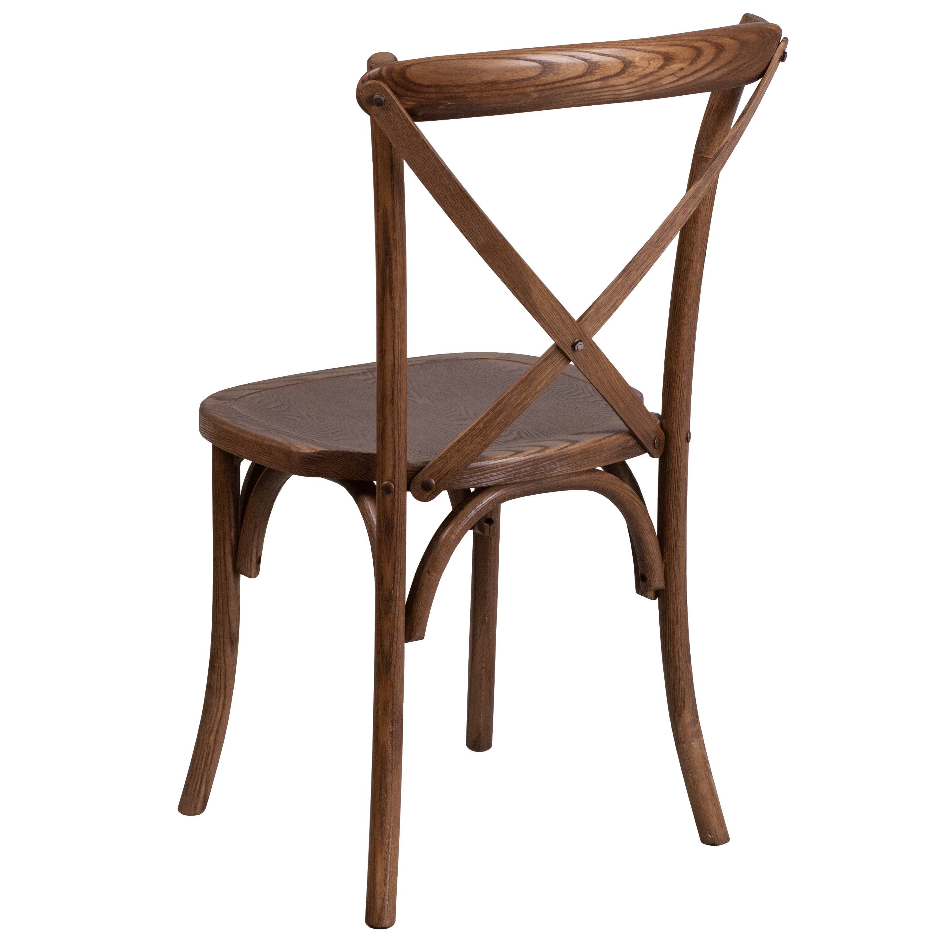 Alt View 14. Alamont Home - Hercules Stackable Pecan Wood Cross Back Chair - Dining Room Seating - Pecan.