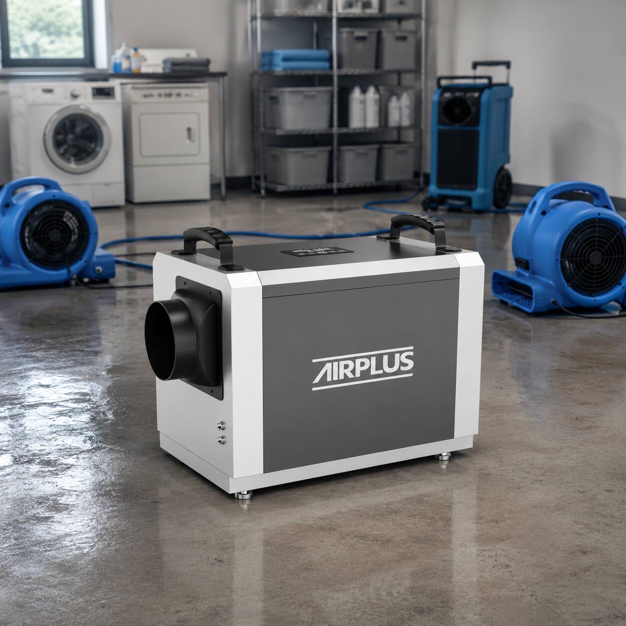 Alt View 1. Airplus - AIRPLUS 106-Pint Commercial Dehumidifier with Direct Drain, Multi-Speed Fan, R32 Refrigerant, 10%-90% Humidity Control.