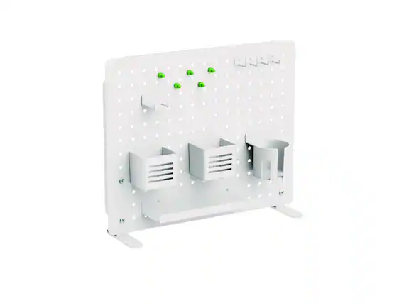 Front. KanTek - Kantek PBS120W Pegboard Organizer - Three Compartments - 20.58 x 1 x 17 - White, Steel.