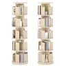 Costway - 2 PCS 5-Tier Rotating Bookshelf 360° Display Rack Dividers & Anti-falling Baffles - Natural