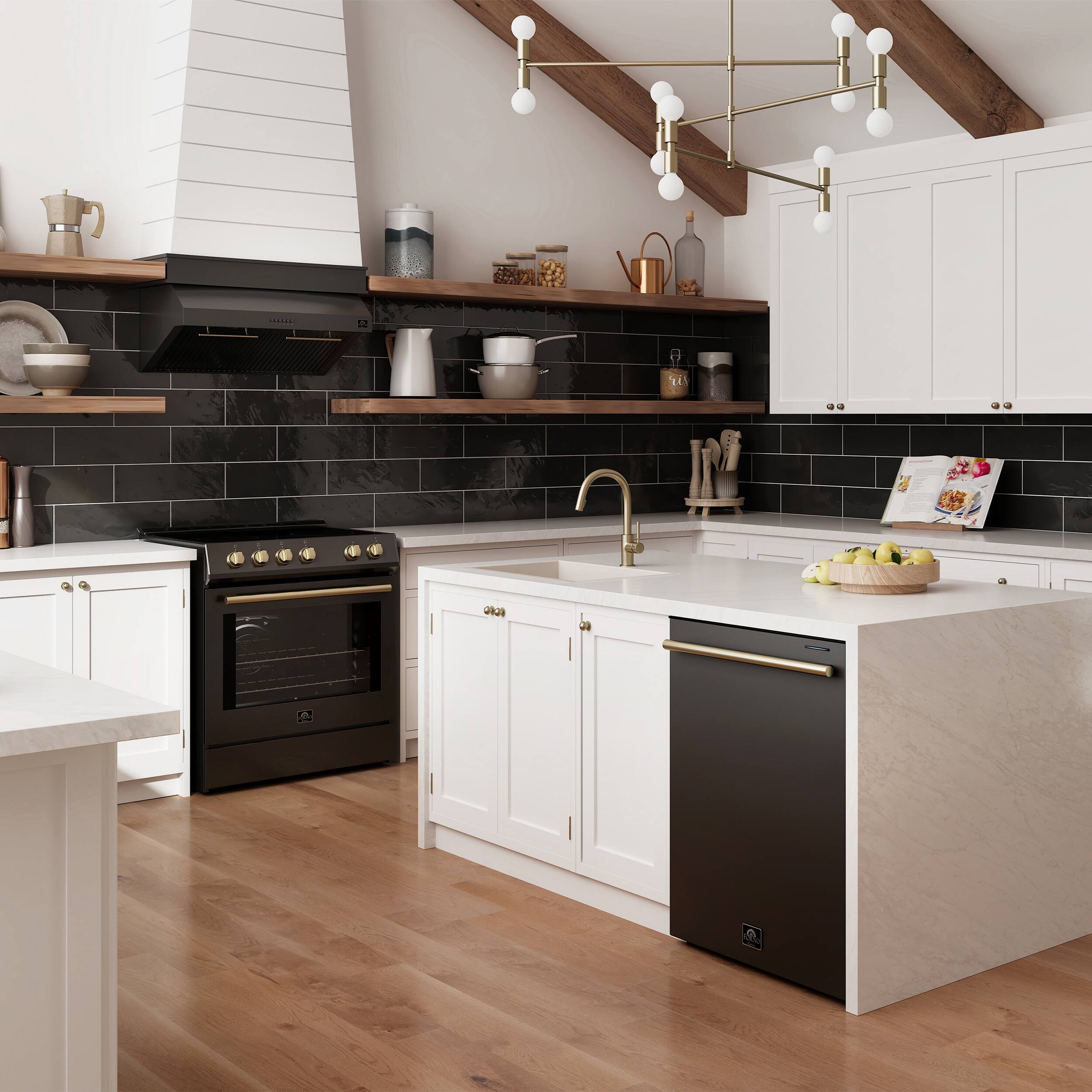 Alt View 15. Forno Appliances - Pozzo 24" Top Control Built-In Stainless Steel Tub Dishwasher with 3rd Rack and 49dBA. - Black.